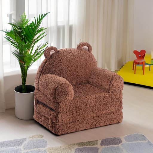 Sherpa Kids Sofa with Layered Foam Cushions and Comfortable Seating