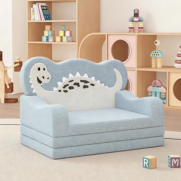 Foldable Toddler Couch with 2 in 1 Convertible Design
