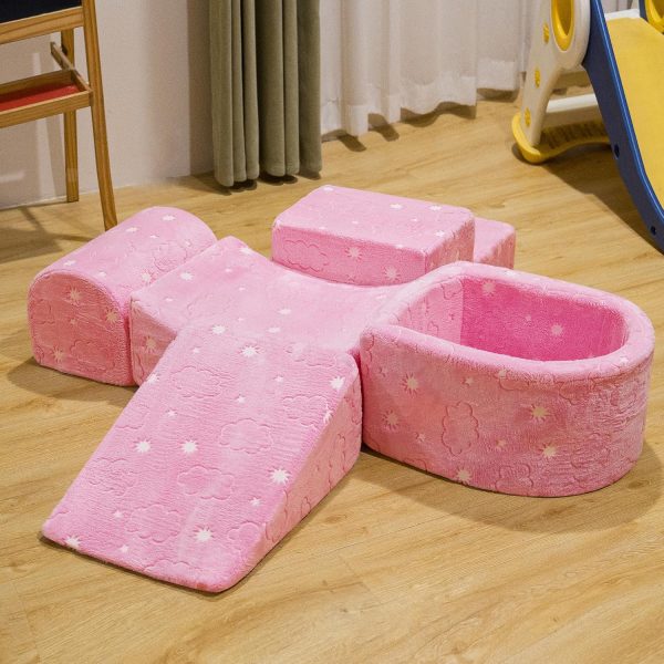 Modular Kids Sofa with Convertible Sections and Play Blocks